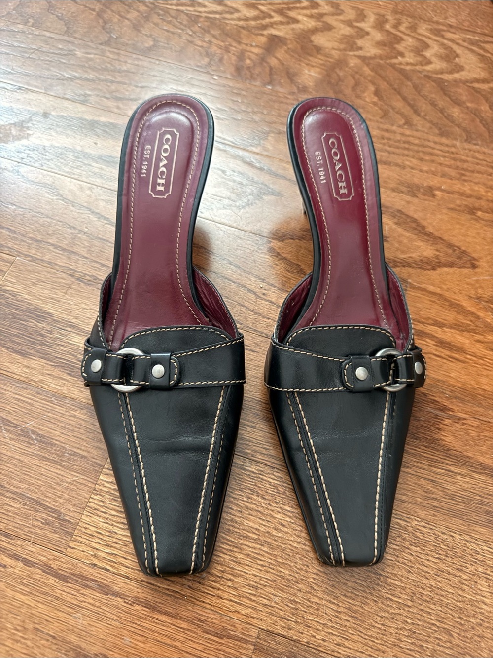 Vintage Coach kitten heel mules — Size 9.5 B